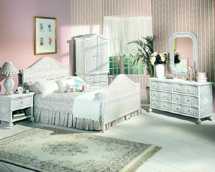 White Wicker Furniture Bedroom