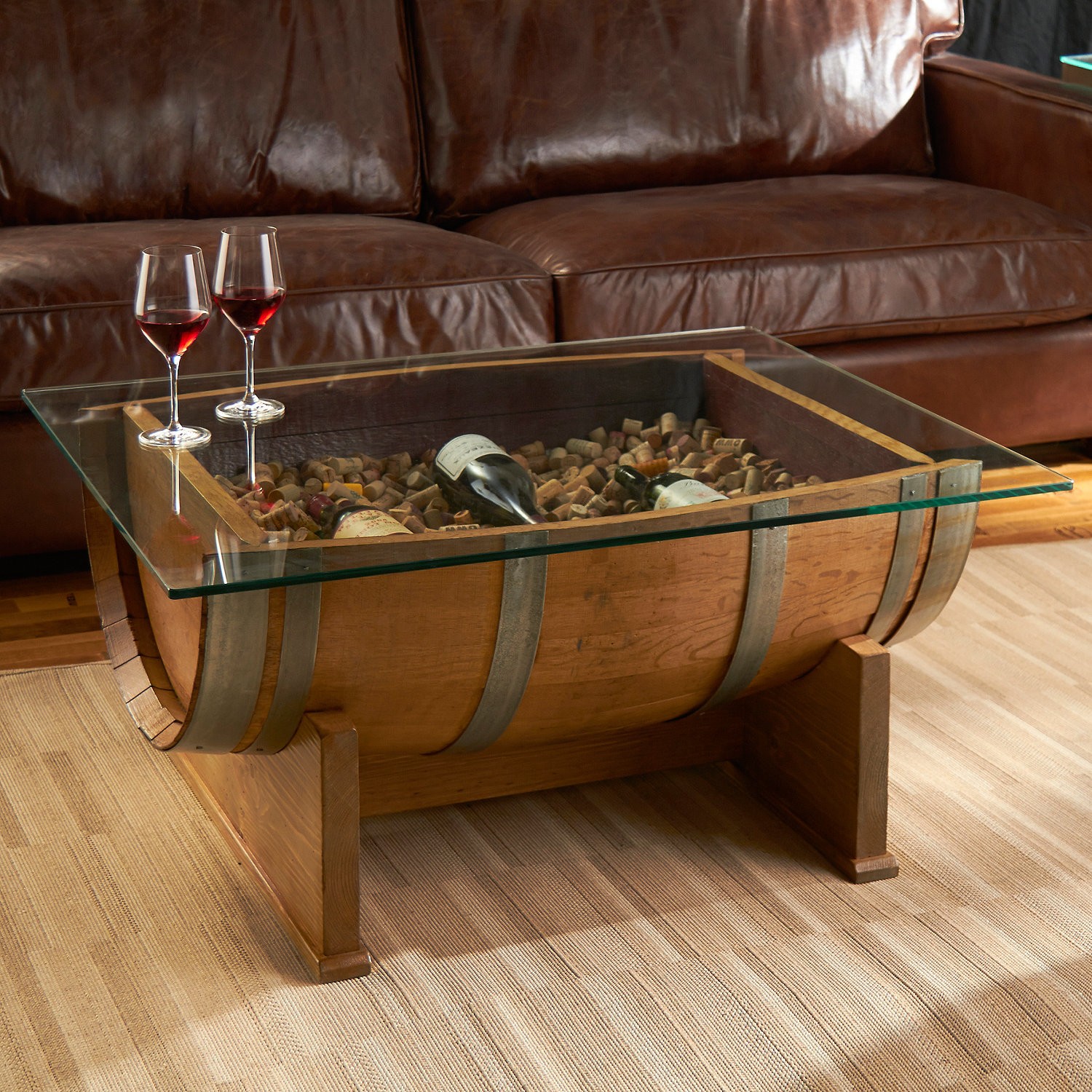 Glass Top Wine Barrel Table A Creative Mom