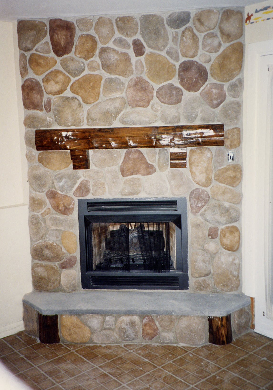 Fireplaces with glass rocks