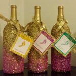 glitter wine bottle centerpieces