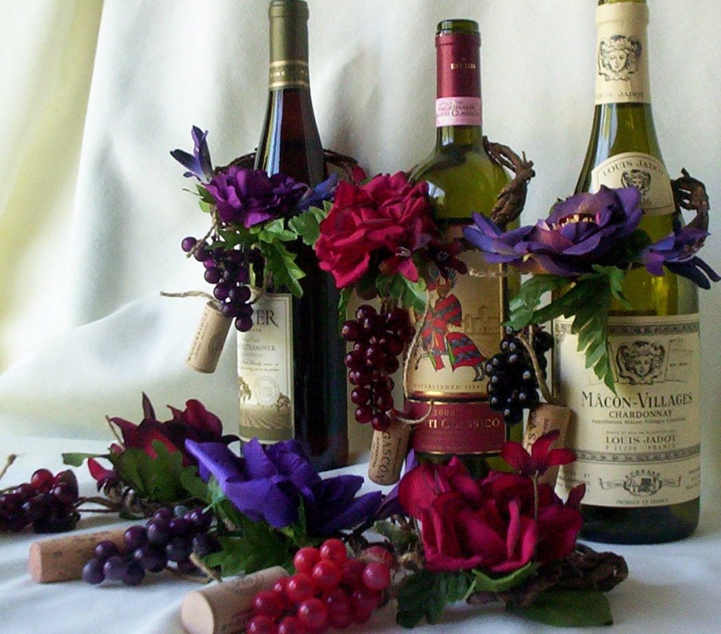 Wine Bottle Centerpieces With Flowers