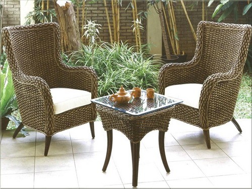 Outdoor wicker chair