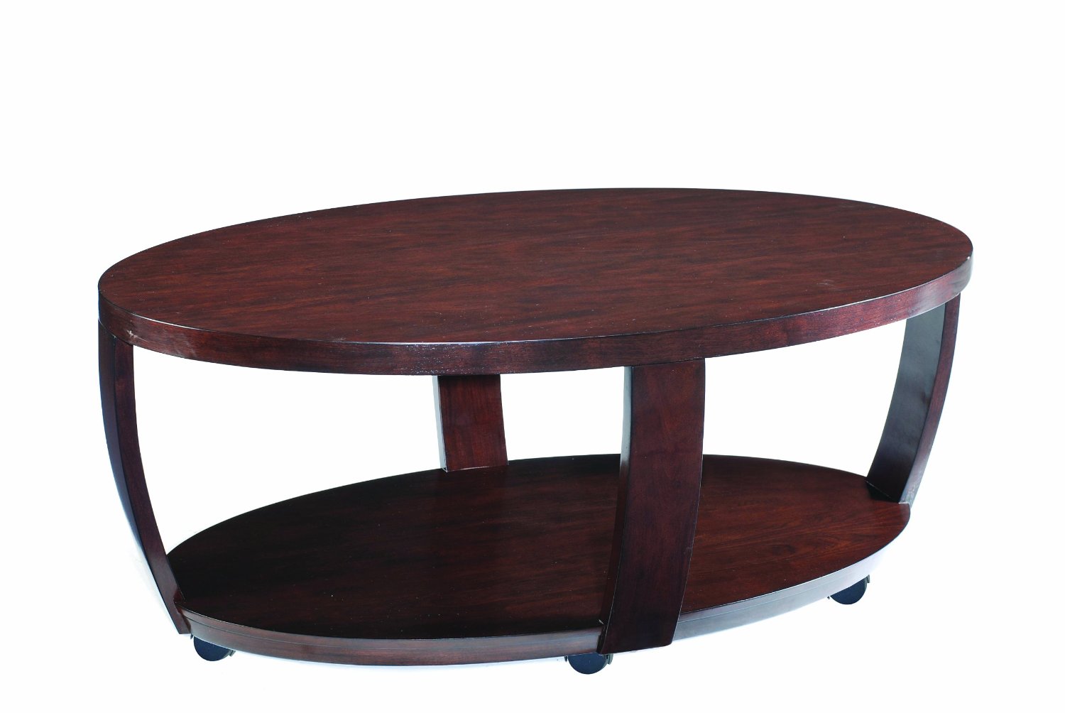 Oval wood coffee table