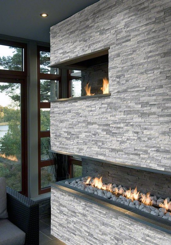 Gas corner fireplace design ideas